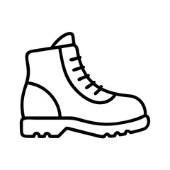 hiking boots icon, hiking boots line art - simple line art of hiking boots, perfect for hiking boots logos and icons and themed design