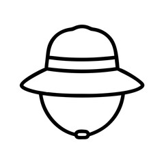 hiking hat icon, hiking hat line art - simple line art of hiking hat, perfect for hiking hat logos and icons and themed design