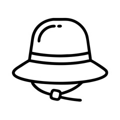 hiking hat icon, hiking hat line art - simple line art of hiking hat, perfect for hiking hat logos and icons and themed design