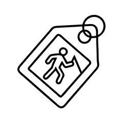hiking permit tag icon, hiking permit tag line art - simple line art of hiking permit tag, perfect for hiking permit tag logos and icons and themed design