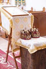 interior of the old church in the city in Czech