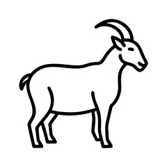 mountain goat icon, mountain goat line art - simple line art of mountain goat, perfect for mountain goat logos and icons and themed design