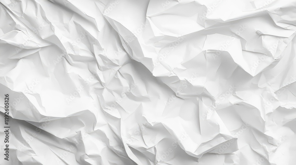 Poster Crumpled white paper texture background for creative design and presentation use