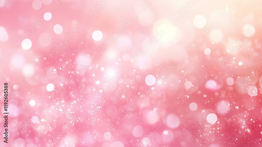 Poster Soft pink bokeh light background with sparkling effects creating a dreamy and abstract atmosphere for creative projects and designs