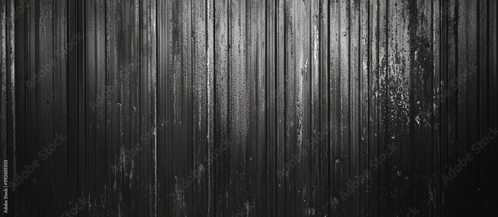 Poster black corrugated metal wall texture with empty copyspace ideal for text or graphic design background
