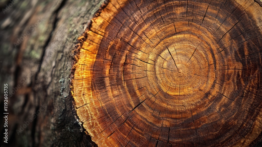 Leinwandbilder cross section of a tree trunk showing growth rings and texture in a natural macro photography backgr