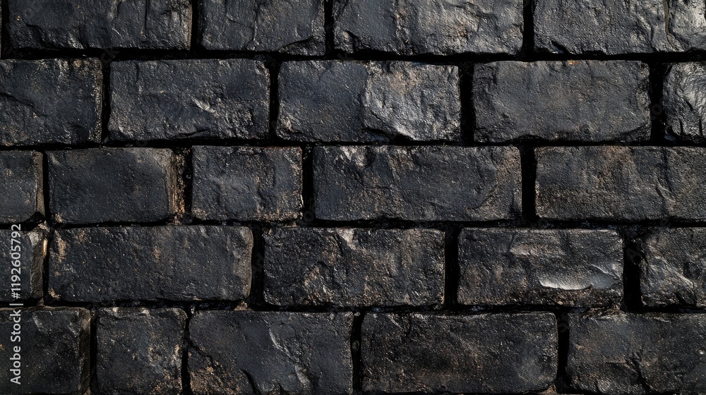 Poster dark textured brick wall background for design and architecture presentations