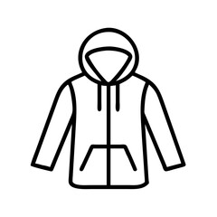rain jacket icon, rain jacket line art - simple line art of rain jacket, perfect for rain jacket logos and icons and themed design