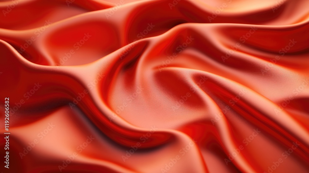 Leinwandbilder Silky red fabric draped elegantly creating a smooth and luxurious background texture for design and artistic purposes