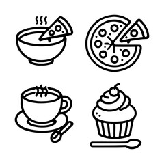 bread icon minimal lines on white background