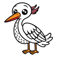  cute stork outline for coloring book