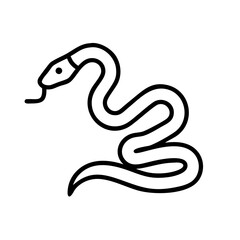 snake on trail icon, snake on trail line art - simple line art of snake on trail, perfect for snake on trail logos and icons and themed design