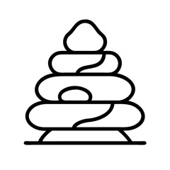 trail cairn icon, trail cairn line art - simple line art of trail cairn, perfect for trail cairn logos and icons and themed design