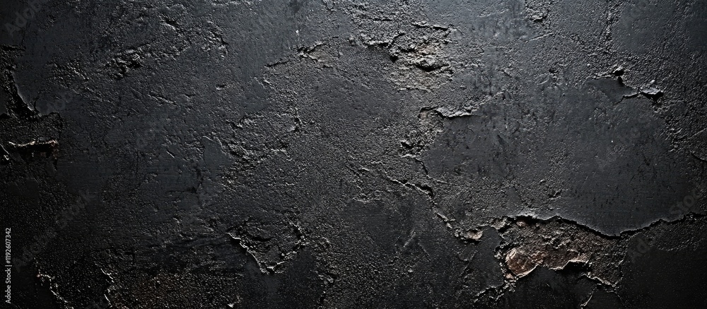 Poster Black Cement Wall Grunge Texture Background Ideal for Copyspace and Text Overlays in Design Projects and Creative Applications