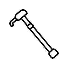 walking stick icon, walking stick line art - simple line art of walking stick, perfect for walking stick logos and icons and themed design