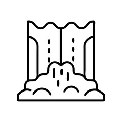 waterfall icon, waterfall line art - simple line art of waterfall, perfect for waterfall logos and icons and themed design