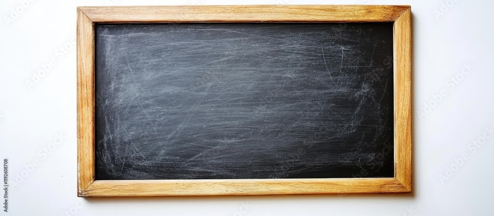 Aufkleber chalkboard with wooden frame on white background providing ample empty space for text or creative me