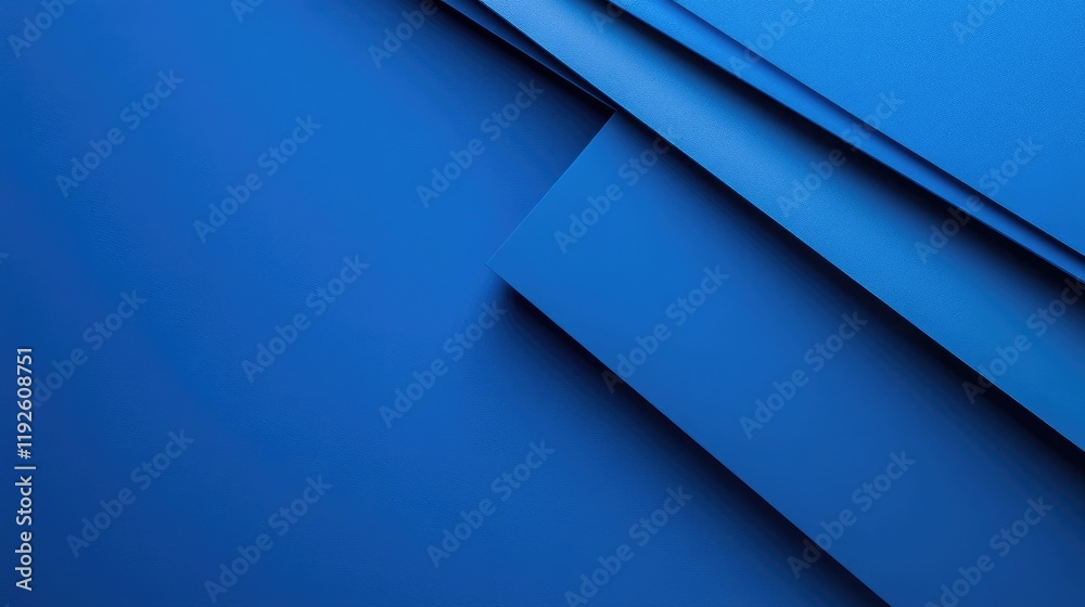 Fototapete Blue textured background with layered paper design creating ample space for text and graphic elements in a minimalist style.