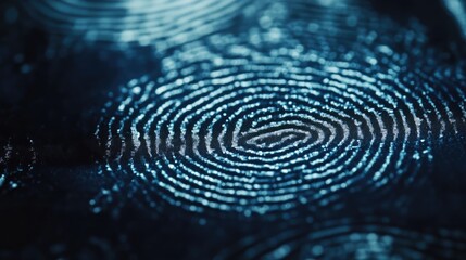 Detailed view of fingerprints captured on a contemporary digital scanner showcasing intricate ridge patterns and textures.