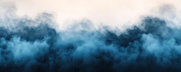 Obraz premium Cloudy abstract background concept. A serene landscape featuring a blend of blue fog against a light background.