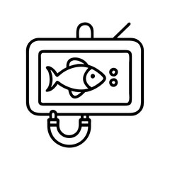 fish finder device icon, fish finder device line art - simple line art of fish finder device, perfect for fish finder device logos and icons and themed design