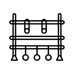 fishing gear rack icon, fishing gear rack line art - simple line art of fishing gear rack, perfect for fishing gear rack logos and icons and themed design