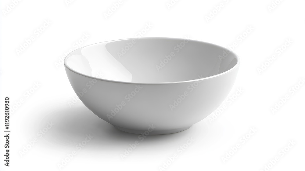 Poster modern white bowl on clean background for product showcase and text space in minimalist design