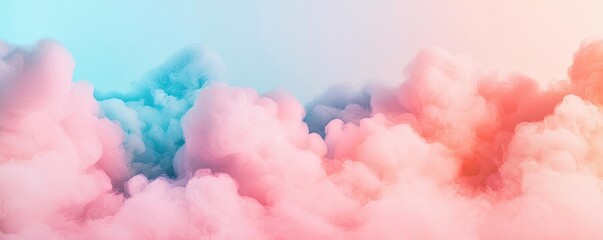 Cloudy abstract background concept. A serene background of colorful clouds in pastel shades, creating a dreamy atmosphere.