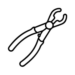 fishing pliers icon, fishing pliers line art - simple line art of fishing pliers, perfect for fishing pliers logos and icons and themed design