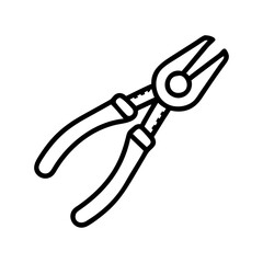 fishing pliers icon, fishing pliers line art - simple line art of fishing pliers, perfect for fishing pliers logos and icons and themed design
