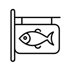 fishing tackle store sign icon, fishing tackle store sign line art - simple line art of fishing tackle store sign, perfect for fishing tackle store sign logos and icons and themed design
