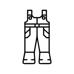 fishing waders icon, fishing waders line art - simple line art of fishing waders, perfect for fishing waders logos and icons and themed design