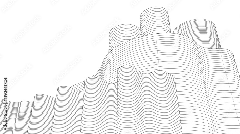 Poster abstract geometric background linear structure 3d rendering	
