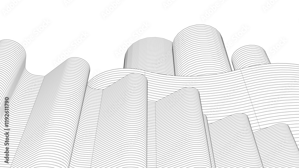 Poster abstract geometric background linear structure 3d rendering	