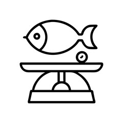 fish weighing scale icon, fish weighing scale line art - simple line art of fish weighing scale, perfect for fish weighing scale logos and icons and themed design