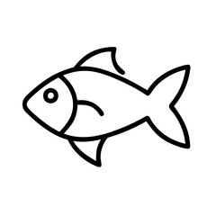 fish silhouette icon, fish silhouette line art - simple line art of fish silhouette, perfect for fish silhouette logos and icons and themed design