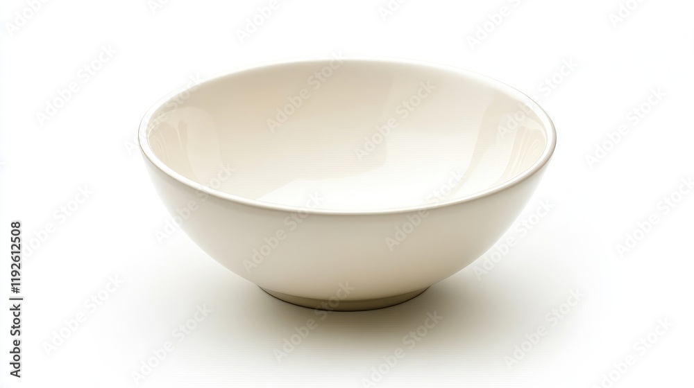 Poster Ceramic Bowl on White Background with Empty Space for Text and Clipping Path for Use in Advertising or Design Projects