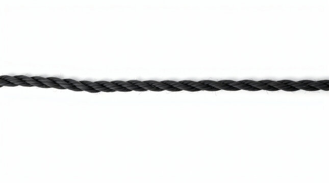 Black rope isolated on white background