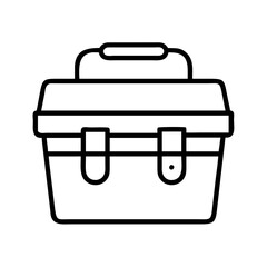 tackle box icon, tackle box line art - simple line art of tackle box, perfect for tackle box logos and icons and themed design
