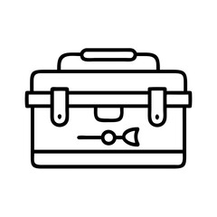 tackle box icon, tackle box line art - simple line art of tackle box, perfect for tackle box logos and icons and themed design