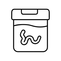 worm bait container icon, worm bait container line art - simple line art of worm bait container, perfect for worm bait container logos and icons and themed design