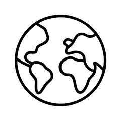 world map icon, world map line art - simple line art of world map, perfect for world map logos and icons and themed design
