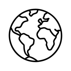 world map icon, world map line art - simple line art of world map, perfect for world map logos and icons and themed design