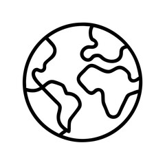 world map icon, world map line art - simple line art of world map, perfect for world map logos and icons and themed design