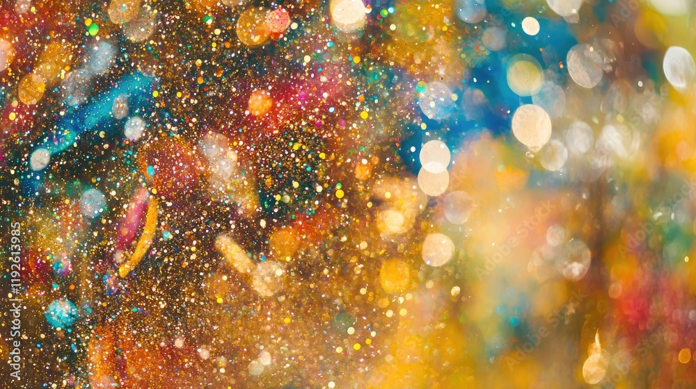 Aufkleber Colorful bokeh glitter abstract background with vibrant shimmering lights and blurred textures creating a festive and dreamy atmosphere
