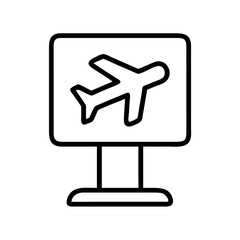 boarding gate sign icon, boarding gate sign line art - simple line art of boarding gate sign, perfect for boarding gate sign logos and icons and themed design