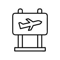 boarding gate sign icon, boarding gate sign line art - simple line art of boarding gate sign, perfect for boarding gate sign logos and icons and themed design