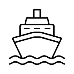 cruise ship icon, cruise ship line art - simple line art of cruise ship, perfect for cruise ship logos and icons and themed design
