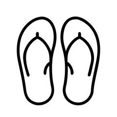 flip flops icon, flip flops line art - simple line art of flip flops, perfect for flip flops logos and icons and themed design
