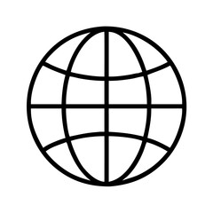 globe icon, globe line art - simple line art of globe, perfect for globe logos and icons and themed design